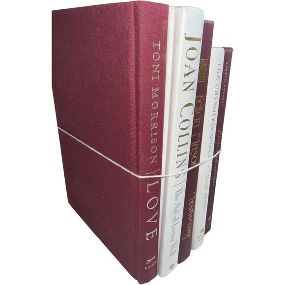 Vintage Hardcover Book Decor BURGUNDY+ WHITE Shelf Staging Props Home Decor - Picture 10 of 15